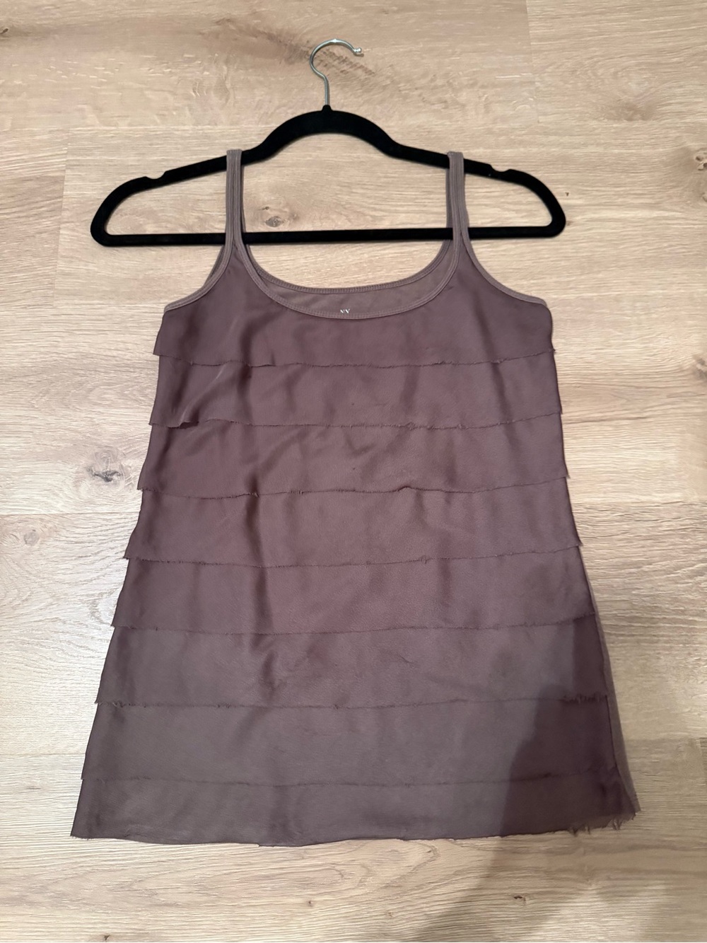 New York & Company Brown Layered Scoop Neck Camisole